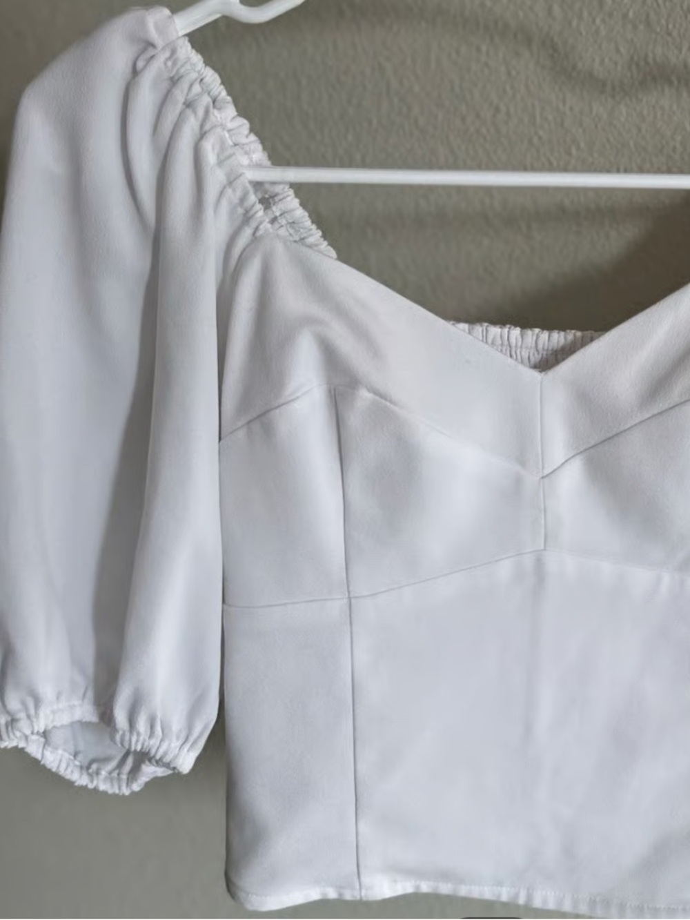 Abercrombie & Fitch White Puff-Sleeve Corset Top - Picture 3 of 10